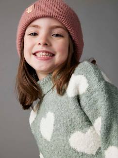 Niña-Jerséis, chaquetas de punto, sudaderas-Jerséis de punto-Jersey con cuello vuelto maxi motivos de punto bobo para niña