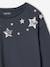 Camiseta navideña con estrellas brillantes para niña gris oscuro 