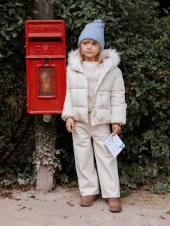 Niña-Abrigos y chaquetas-Chaqueta acolchada con motivos mágicos y forro sherpa para niña