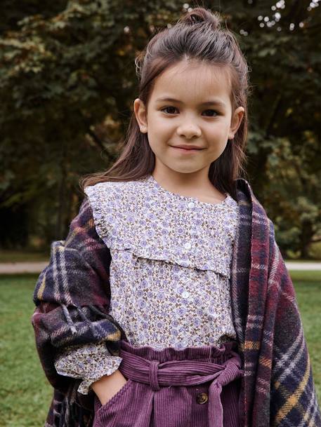 Camisa niña con volante en el escote crudo 