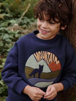 Sudadera motivo lobo con forro polar para niño