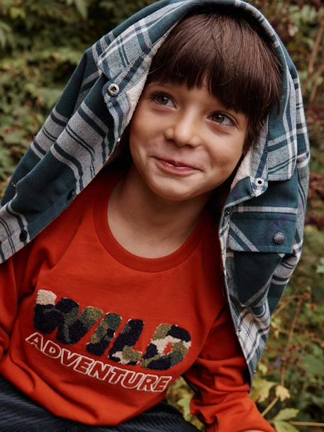 Camiseta motivo 'wild' de rizo para niño óxido 