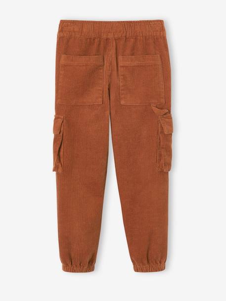 Pantalón cargo de pana con forro de punto para niño cacao 