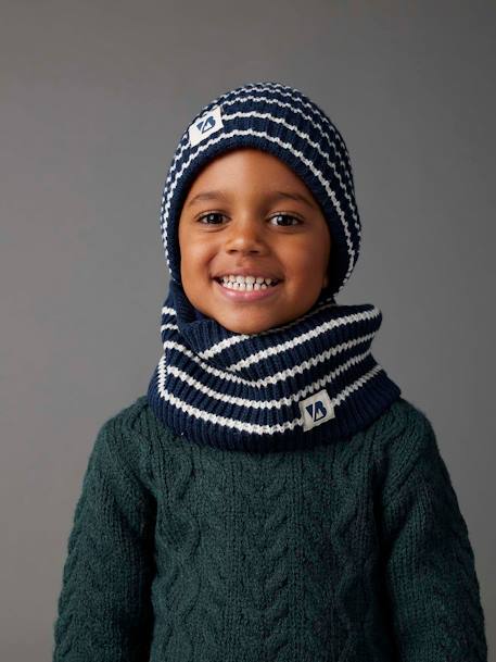 Conjunto marinero gorro + snood + guantes para niño tinta 