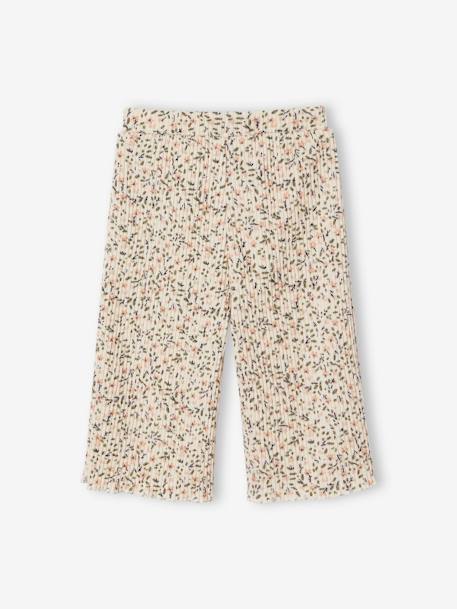 Pantalón ancho con flores para bebé niña crudo 