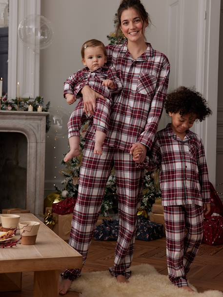 Pijama navideño a cuadros mujer Colección cápsula familia cuadros rojos 