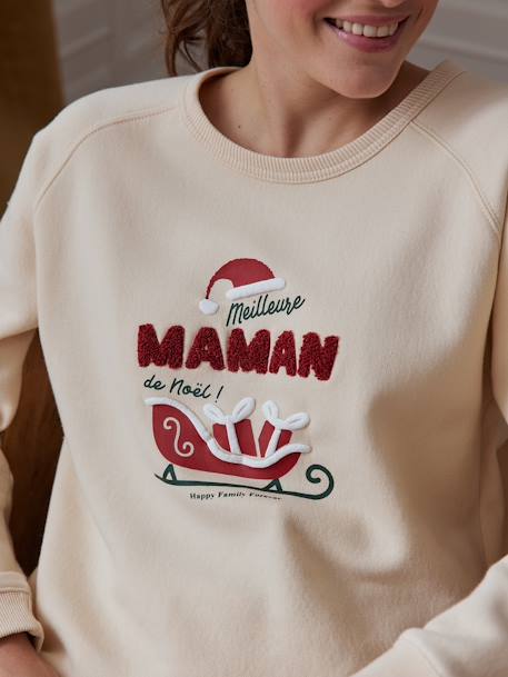 Sudadera mujer 'Meilleure maman de Noël' Colección cápsula Familia vainilla 