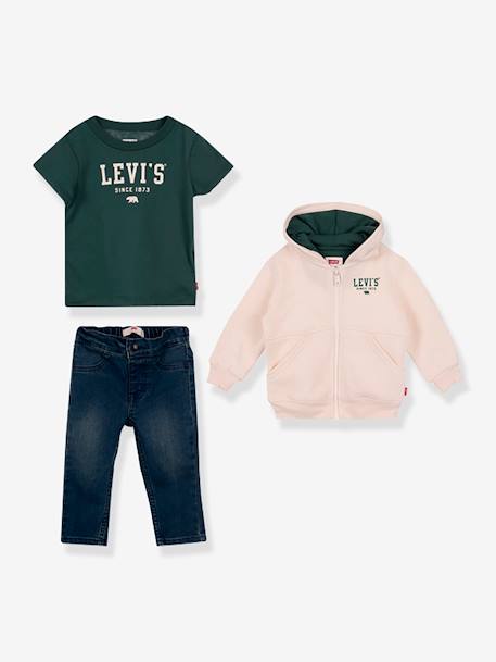 Conjunto CORE ZIP UP HOODIE SET con camiseta LEVI'S® estampada beige jaspeado 