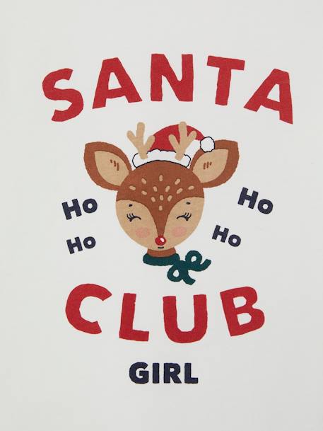 Pijama de Navidad niña 'Santa Club' Colección cápsula Familia crudo 