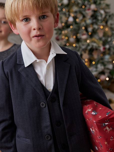 Chaqueta de espiga para niño azul marino 