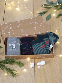 Niño-Ropa interior-Calcetines-Caja regalo con 3 pares de calcetines de Navidad para niño