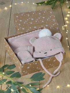 -Caja de regalo Navidad bebé niña gorro + snood + manoplas