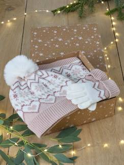 Niña-Caja regalo de Navidad Jacquard niña conjunto gorro + snood + guantes