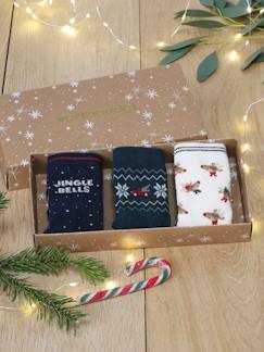 Niño-Ropa interior-Calcetines-Caja regalo con 3 pares de calcetines de Navidad para niño