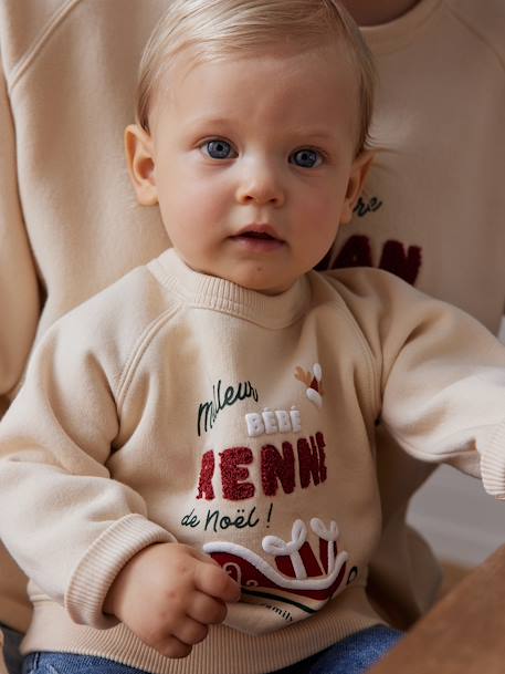 Sudadera 'Meilleur bébé renne de Noël' Colección cápsula Familia para bebé vainilla 