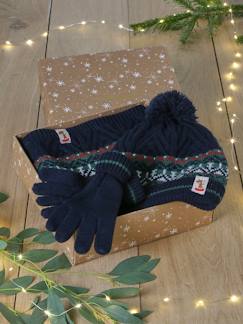 -Estuche regalo Navidad niño gorro + snood + guantes