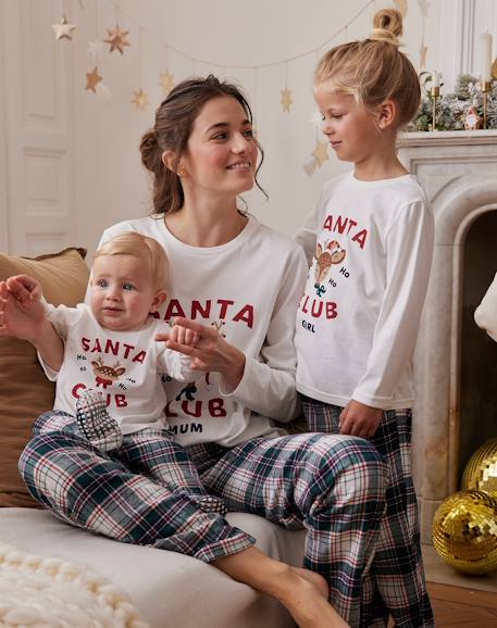 Pijama de Navidad mujer 'Santa Club' Colección cápsula Familia crudo 