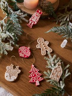 -Lote de 6 adornos de Navidad con forma de galleta para colgar