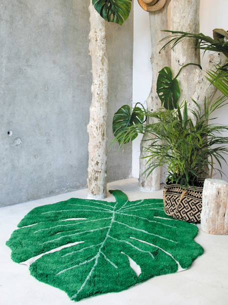 Alfombra de algodón lavable Hoja Monstera LORENA CANALS verde 