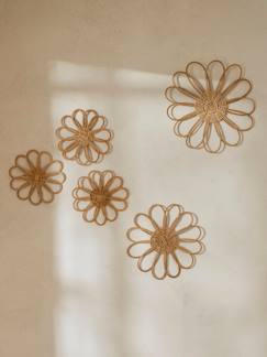 -Pack de 5 flores de mimbre para la pared