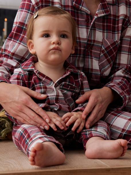 Pijama navideño a cuadros mujer Colección cápsula familia cuadros rojos 