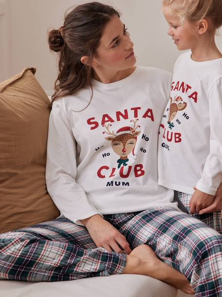 Pijama de Navidad mujer 'Santa Club' Colección cápsula Familia crudo 