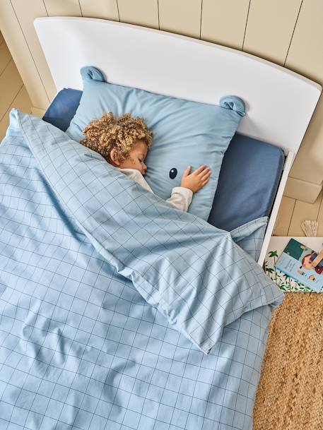 Conjunto de cama infantil Magicouette CARONIMOS cuadros azul+cuadros beige 