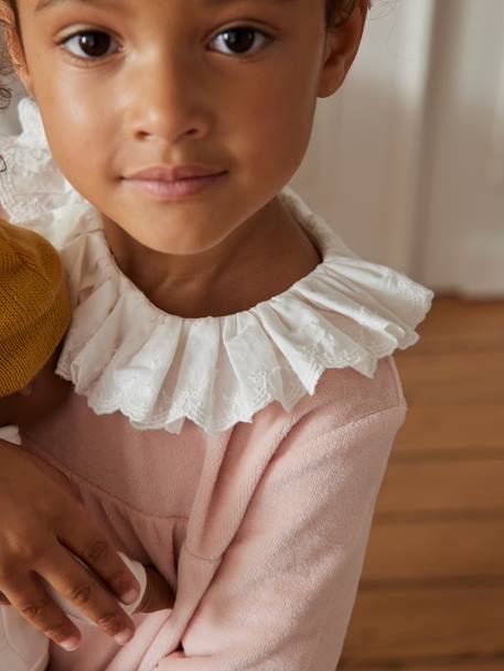 Pijama navideño de terciopelo para niña rosa maquillaje 