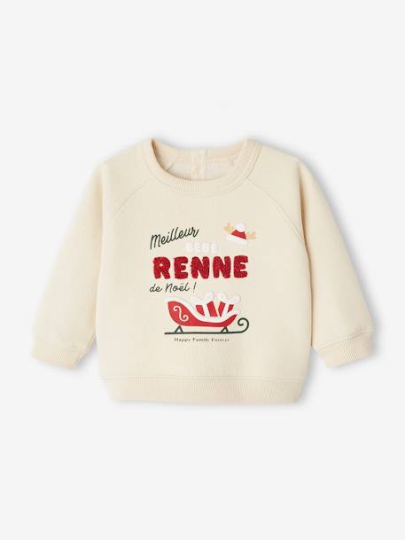 Sudadera 'Meilleur bébé renne de Noël' Colección cápsula Familia para bebé vainilla 