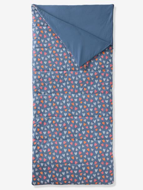 Saco de dormir con algodón reciclado azul estampado+multicolor 