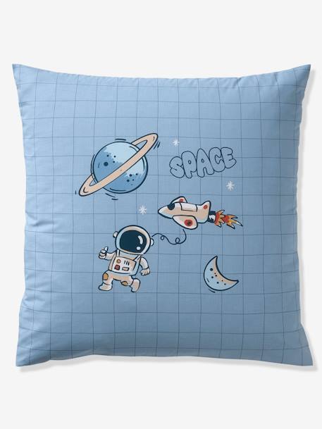 Conjunto de funda nórdica + funda de almohada infantil INTERGALACTIC con algodón reciclado azul estampado 