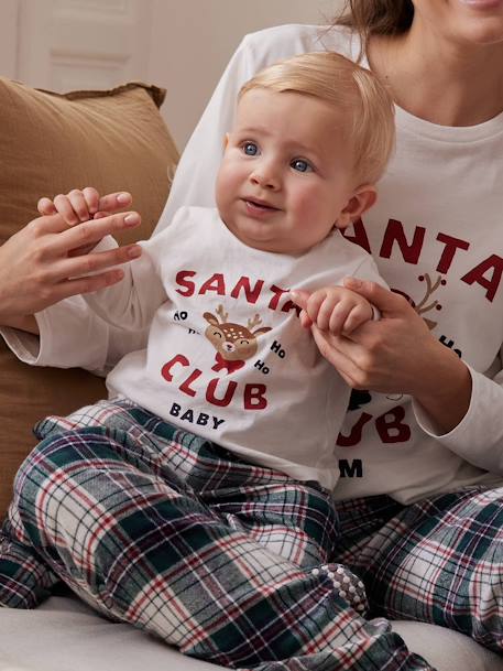 Pijama de Navidad 2 prendas para bebé 'Santa Club' Colección cápsula Familia crudo 