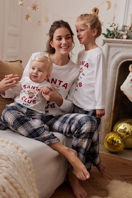 Pijama de Navidad 2 prendas para bebé 'Santa Club' Colección cápsula Familia crudo 