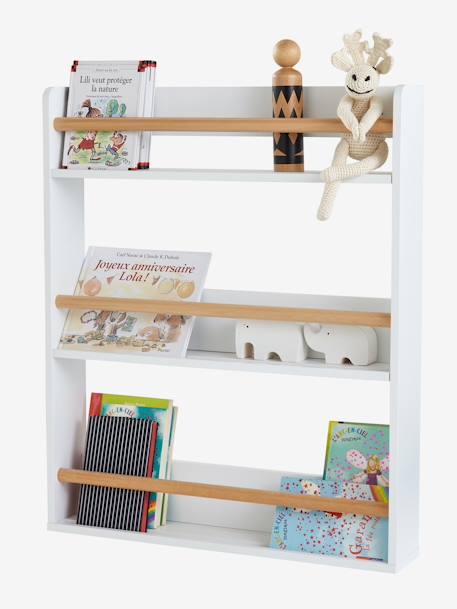 Estantería para libros de 3 niveles blanco+Blanco / madera 