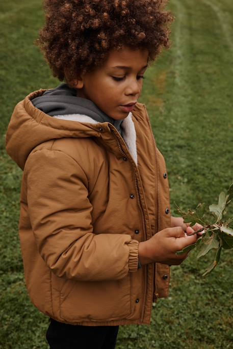 Parka ripstop con interior de pelo sintético para niño bronce 