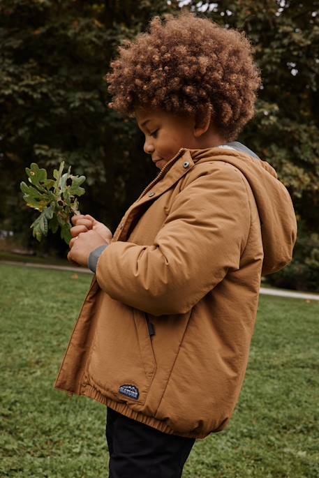 Parka ripstop con interior de pelo sintético para niño bronce 