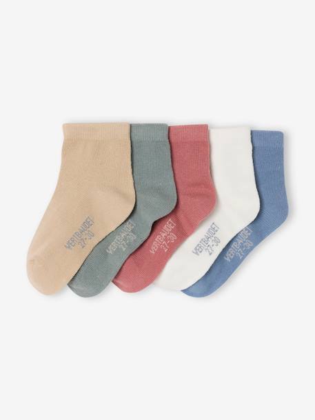 Pack de 5 pares de calcetines cortos Basics para niño beige 