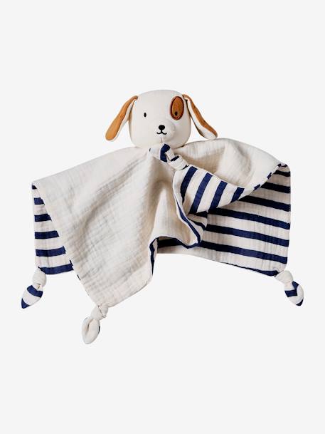 Doudou plano perro personalizable + estuche regalo azul 