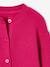 Chaqueta a rayas de canalé perlado para niña fucsia+verde sauce 