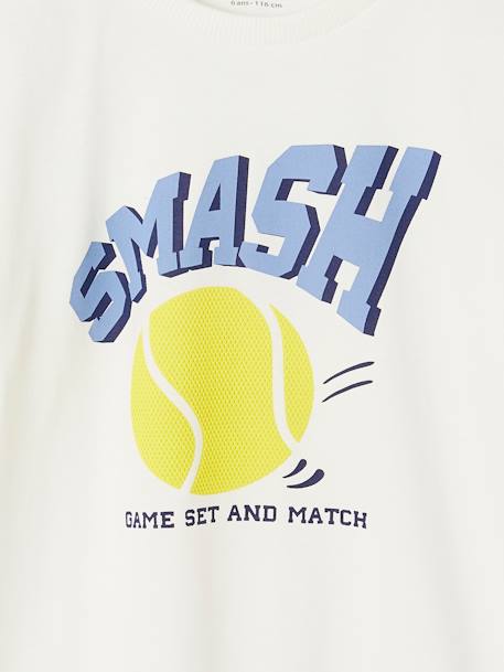 Camiseta deportiva con motivo de tenis para niño blanco 