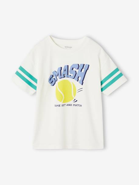 Camiseta deportiva con motivo de tenis para niño blanco 