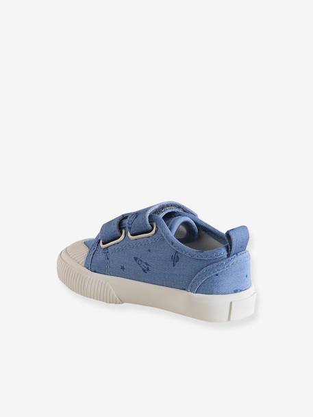 Zapatillas de tela estampada con cierre autoadherente para bebé azul chambray 