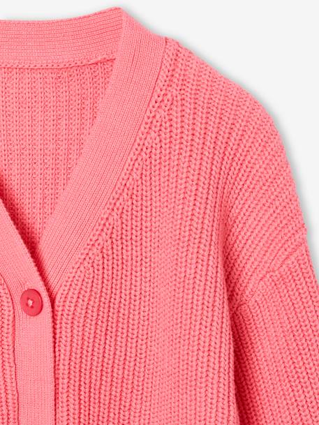 Chaqueta de canalé perlado para niña amarillo pálido+crudo+pistacho+rayas rosa+rosa+rosa viejo+violeta claro 