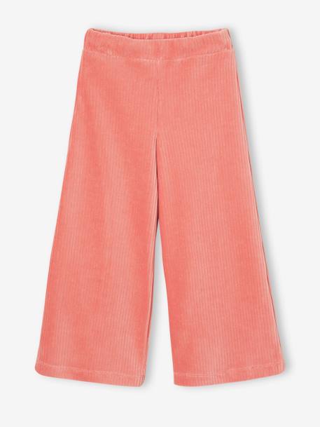 Pantalón ancho de pana, niña azul grisáceo+MARRON MEDIO LISO+rosado 