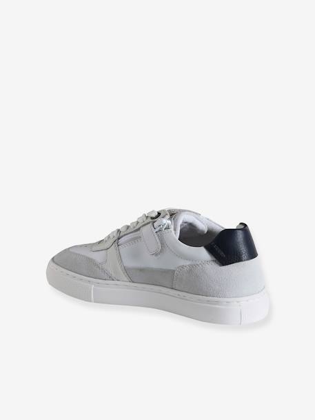 Zapatillas infantiles de piel con cordones y cremallera lote blanco 