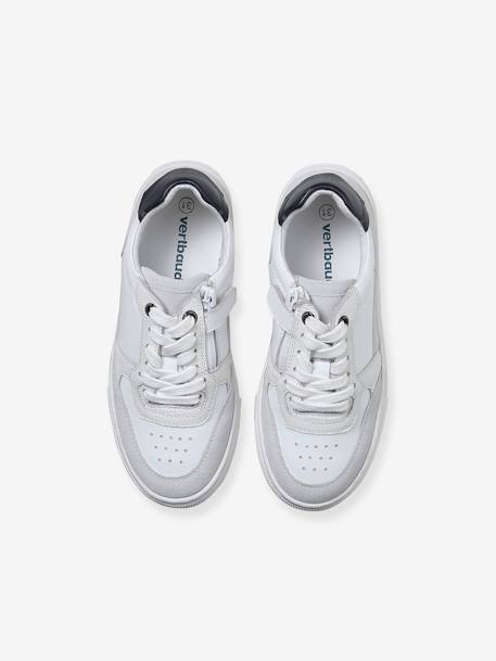 Zapatillas infantiles de piel con cordones y cremallera lote blanco 