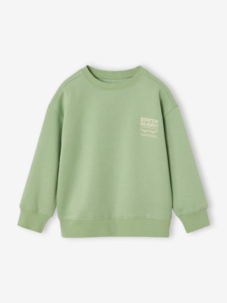 Sudadera con motivo en el pecho, para niño arcilla+pistacho 