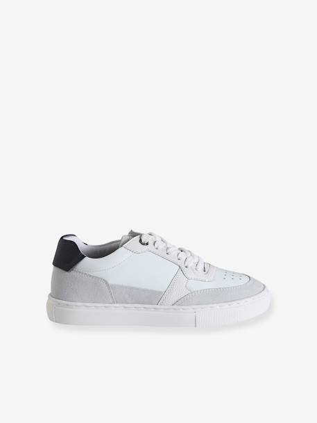 Zapatillas infantiles de piel con cordones y cremallera lote blanco 