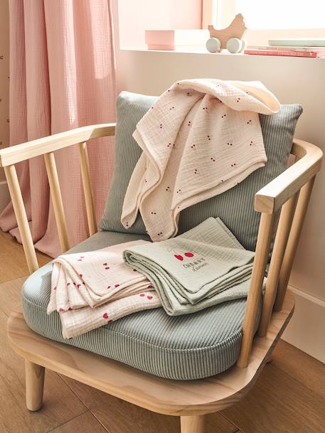 Pack de 3 muselinas CHERRY beige estampado 