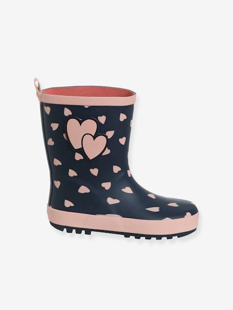 Botas de lluvia de goma con estampado para niños azul estampado 